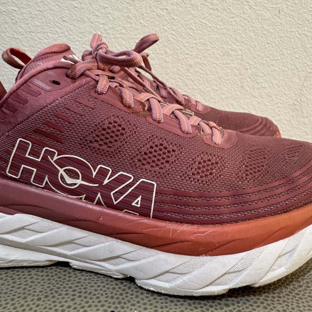 Hoka One One Bondi 6 Womens 9 Heather Rose Lantana Walk Comfort - Picture 3 of 16